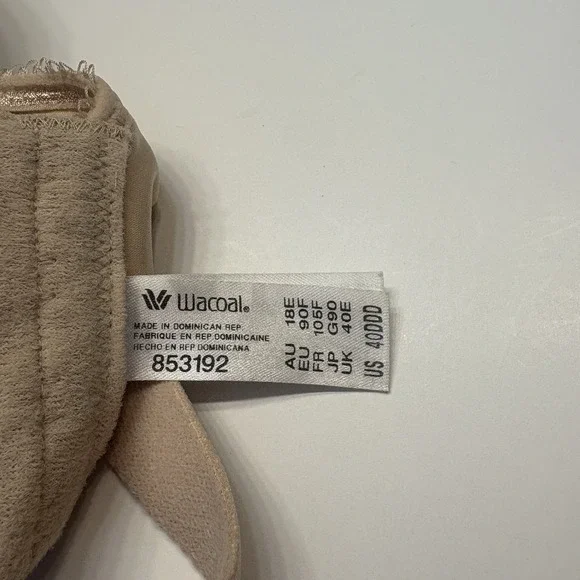 Wacoal 853192 Basic Beauty Spacer Underwire T-Shirt Bra 40DDD Sand Full Coverage - Picture 7 of 7